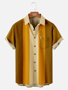 Tall Men's Color-block Striped Casual Breathable Bowling Short Sleeve Shirt ElevenOasis