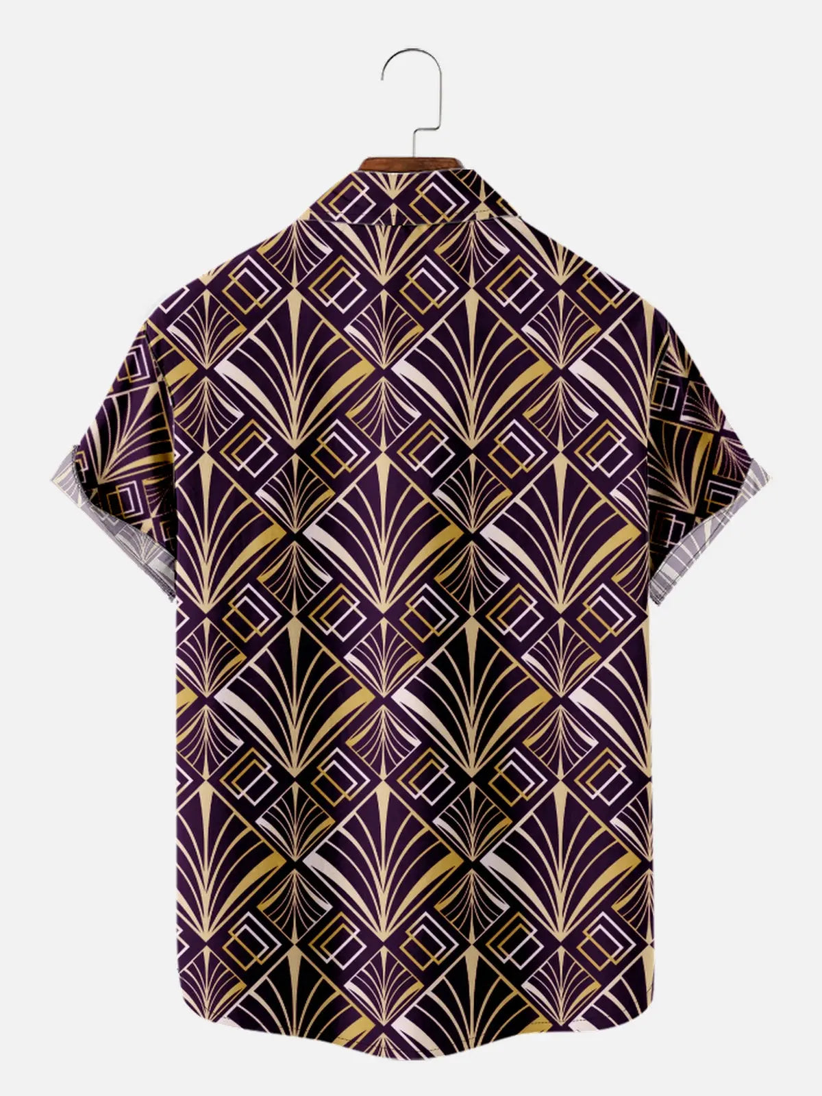 Men's Art Deco Great Gatsby Golden Pattern Short Sleeve Shirt, mens short sleeve shirts??¡ìo?big and tall mens shirts??¡ìo?short sleeve shirts for men??¡ìo?mens 4xl shirts??¡ìo?casual short sleeve shirts