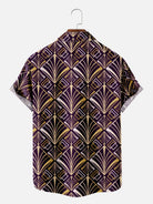 Men's Art Deco Great Gatsby Golden Pattern Short Sleeve Shirt, mens short sleeve shirts???¨¬o?big and tall mens shirts???¨¬o?short sleeve shirts for men???¨¬o?mens 4xl shirts???¨¬o?casual short sleeve shirts