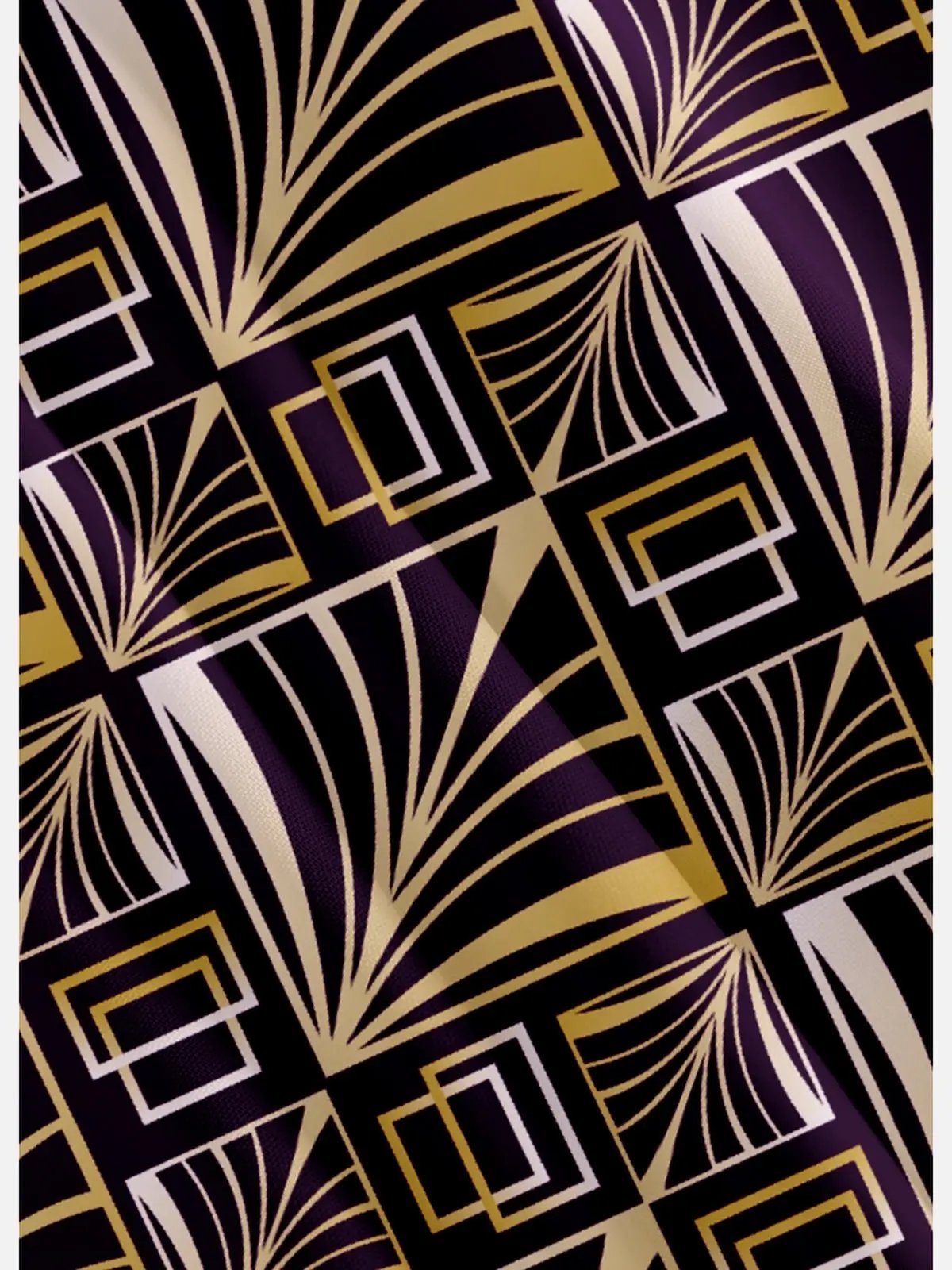 Tall Men's Art Deco Geometric Short Sleeve Shirt Eleven Oasis