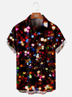 Men's Close-up of Colorful Metallic Confetti Party Short Sleeve Shirt, mens short sleeve shirts?¨º?big and tall mens shirts?¨º?short sleeve shirts for men?¨º?mens 4xl shirts?¨º?casual short sleeve shirts