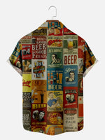 Men's Vintage Beer Posters Short Sleeve Shirt, mens short sleeve shirts¡ê?big and tall mens shirts¡ê?short sleeve shirts for men¡ê?mens 4xl shirts¡ê?casual short sleeve shirts