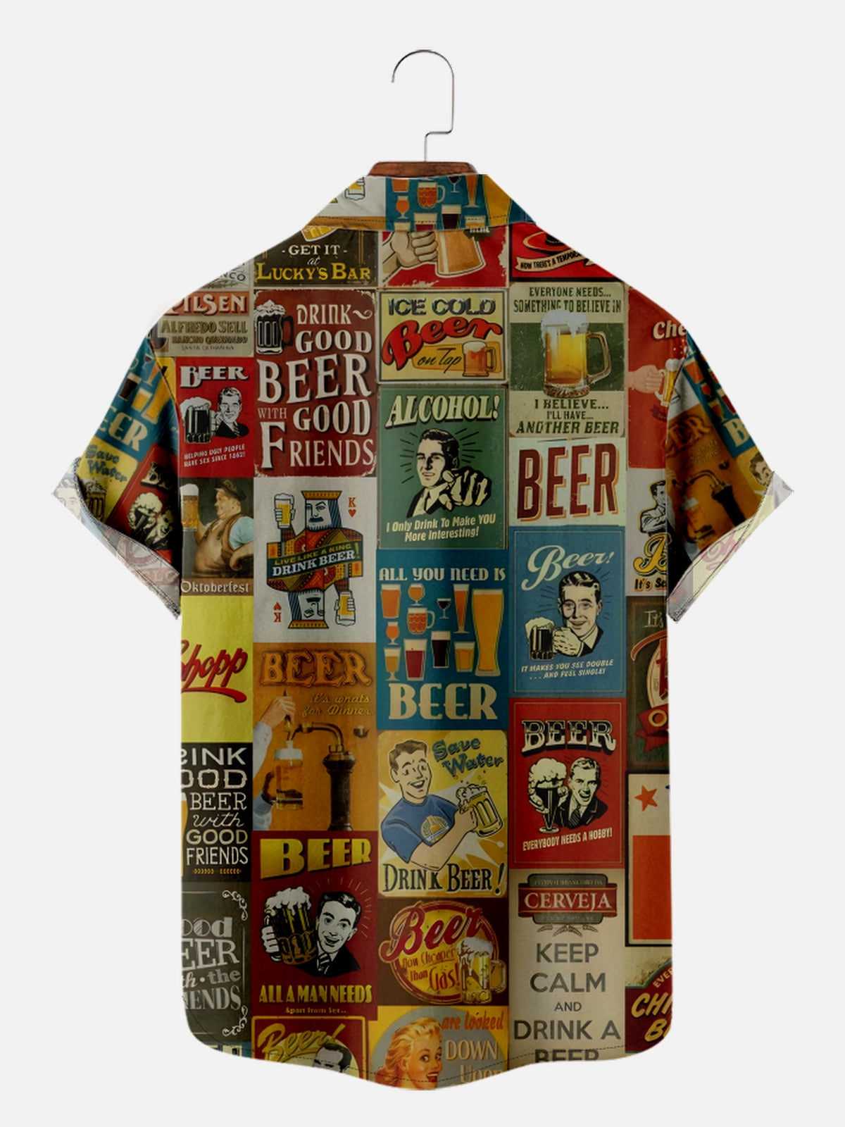 Men's Vintage Beer Posters Short Sleeve Shirt, mens short sleeve shirts¡ê?big and tall mens shirts¡ê?short sleeve shirts for men¡ê?mens 4xl shirts¡ê?casual short sleeve shirts