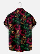 Men's Tiki Floral and Palm Leaves Short Sleeve Shirt, mens short sleeve shirts???¨¬o?big and tall mens shirts???¨¬o?short sleeve shirts for men???¨¬o?mens 4xl shirts???¨¬o?casual short sleeve shirts