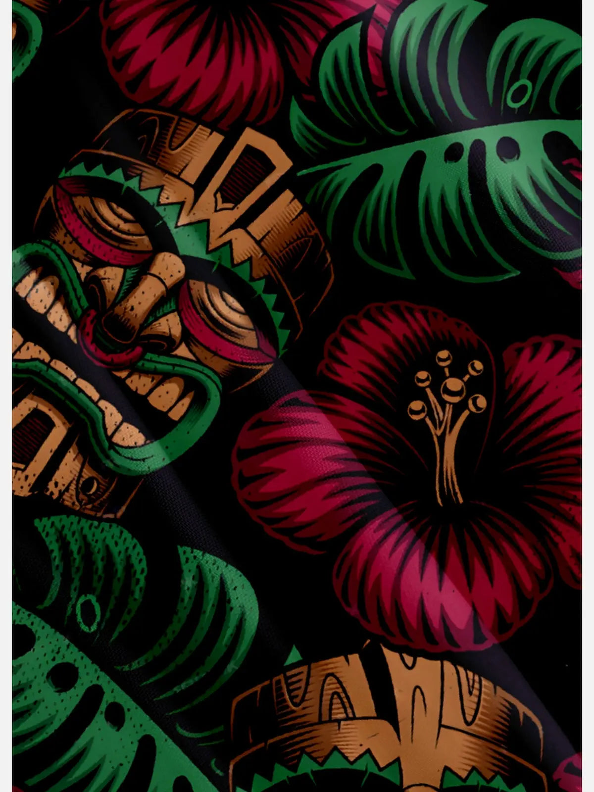 Men's Tiki Floral and Palm Leaves Short Sleeve Shirt, mens short sleeve shirts???¨¬o?big and tall mens shirts???¨¬o?short sleeve shirts for men???¨¬o?mens 4xl shirts???¨¬o?casual short sleeve shirts