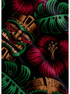 Men's Tiki Floral and Palm Leaves Short Sleeve Shirt, mens short sleeve shirts???¨¬o?big and tall mens shirts???¨¬o?short sleeve shirts for men???¨¬o?mens 4xl shirts???¨¬o?casual short sleeve shirts