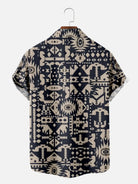 Men's All Over Aztec Print Short Sleeve Shirt, mens short sleeve shirts???¨¬o?big and tall mens shirts???¨¬o?short sleeve shirts for men???¨¬o?mens 4xl shirts???¨¬o?casual short sleeve shirts