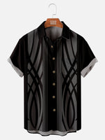 Tall Men's Racing Stripe Geometric Short Sleeve Shirt ElevenOasis
