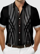Men's Pinstripe Inspired Hot Rod Basic Every Day Short Sleeve Shirt ElevenOasis