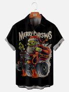 Men's Hot Rod Santa Fink Merry Christnas Short Sleeve Shirt Eleven Oasis
