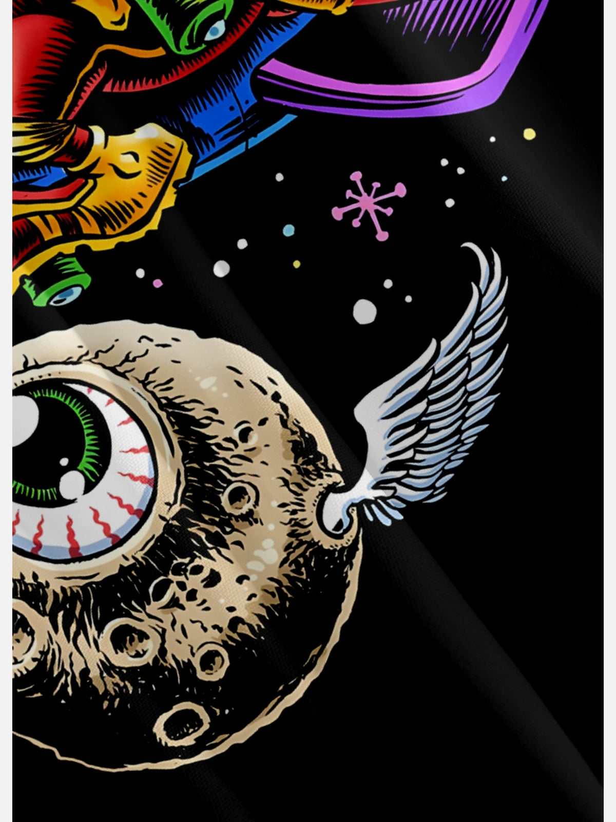 Tall Men's Rat Fink Hot Rod In Space Short Sleeve Shirt Eleven Oasis