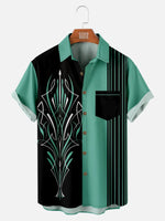 Men's Retro Pinstripe Racing Panel Short Sleeve Shirt Eleven Oasis