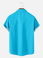 Men's Retro Pinstripe Racing Panel Short Sleeve Shirt Eleven Oasis