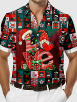Men's LOVE Christmas With Patch Pattern Short Sleeve Shirt Eleven Oasis