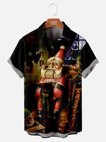 Men's Elves Building Mechanical Santa Short Sleeve Shirt Eleven Oasis