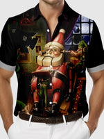 Men's Elves Building Mechanical Santa Short Sleeve Shirt Eleven Oasis