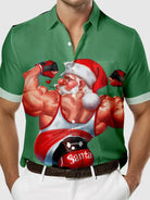 Men's Muscular Santa Christmas Short Sleeve Shirt Eleven Oasis