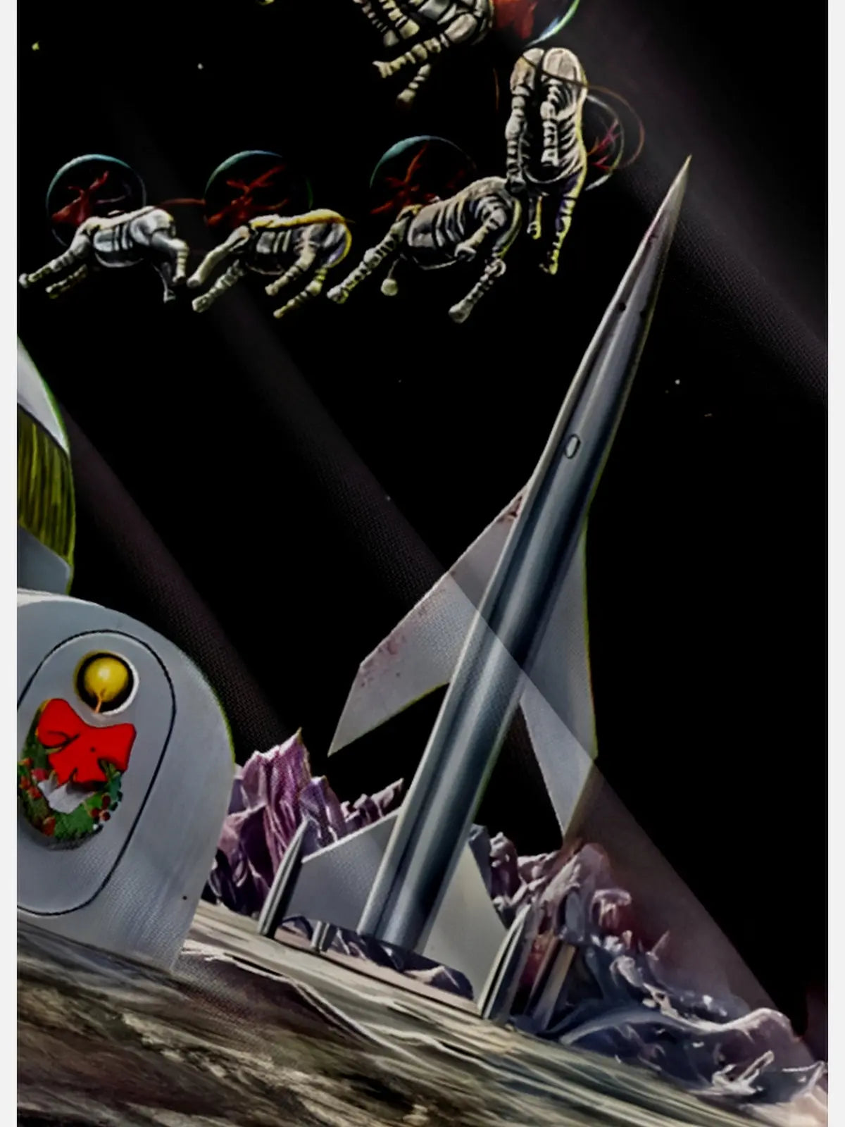 Men's Retrofuture Style Christmas in Space Happy Family Santa Short Sleeve Shirt Eleven Oasis