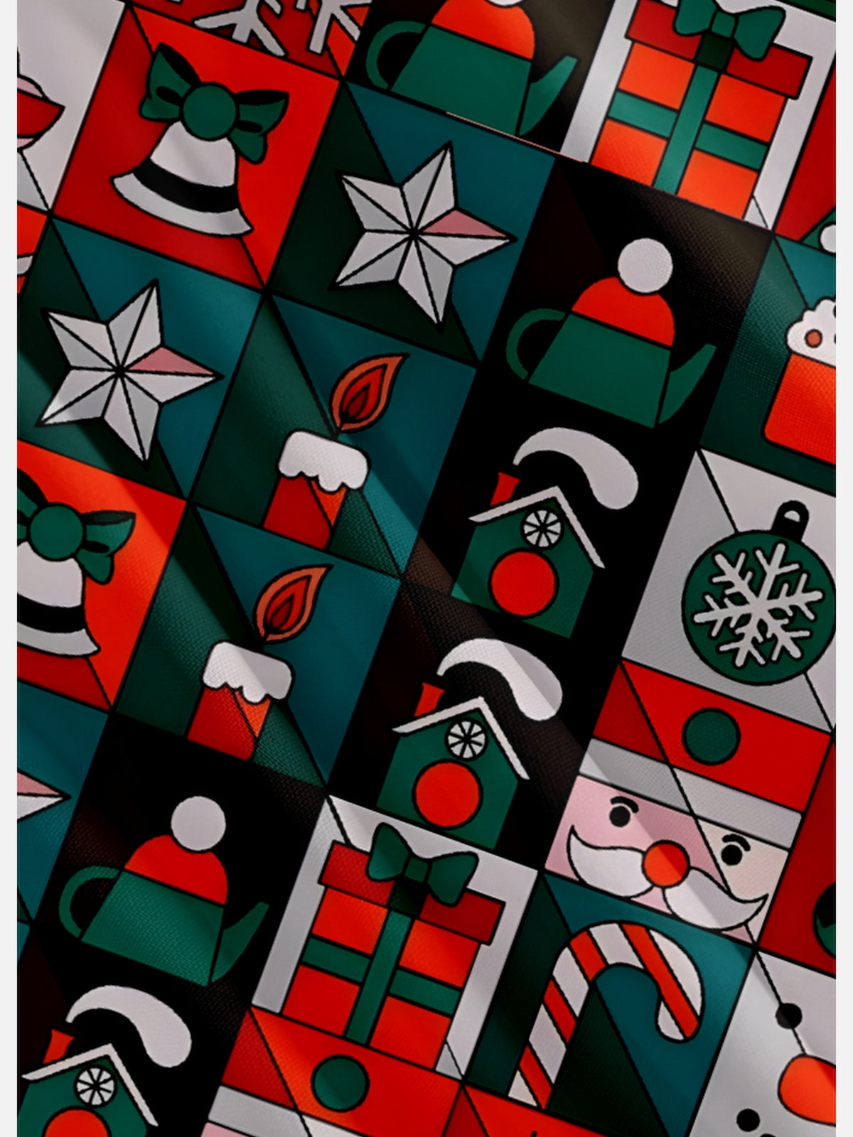 Men's LOVE Christmas on Chest With Patch Pattern Short Sleeve Shirt Eleven Oasis