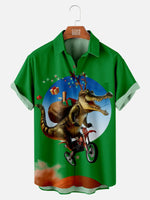 Men's ET Crocodile Dresses Up as a Reindeer to Deliver Presents Short Sleeve Shirt Eleven Oasis