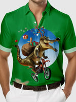 Men's ET Crocodile Dresses Up as a Reindeer to Deliver Presents Short Sleeve Shirt Eleven Oasis