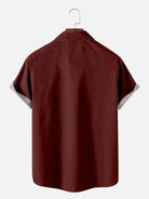 Men's Classic Striped Bowling Short Sleeve Shirt Eleven Oasis