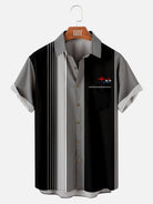 Men's Subaru Stars Striped Short Sleeve Shirt ElevenOasis