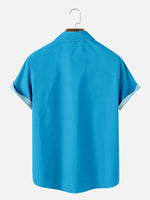 Men's Automotive Stripe Short Sleeve Pocket Shirt ElevenOasis