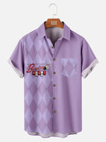 Bowling Color Contrast Men's Short Sleeve Shirt ElevenOasis