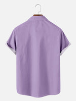 Bowling Color Contrast Men's Short Sleeve Shirt ElevenOasis