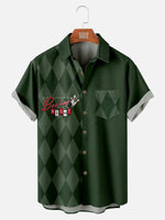 Bowling Color Contrast Men's Short Sleeve Shirt ElevenOasis
