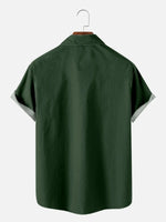 Bowling Color Contrast Men's Short Sleeve Shirt ElevenOasis