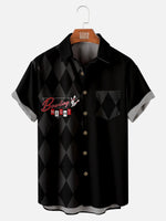 Bowling Color Contrast Men's Short Sleeve Shirt ElevenOasis