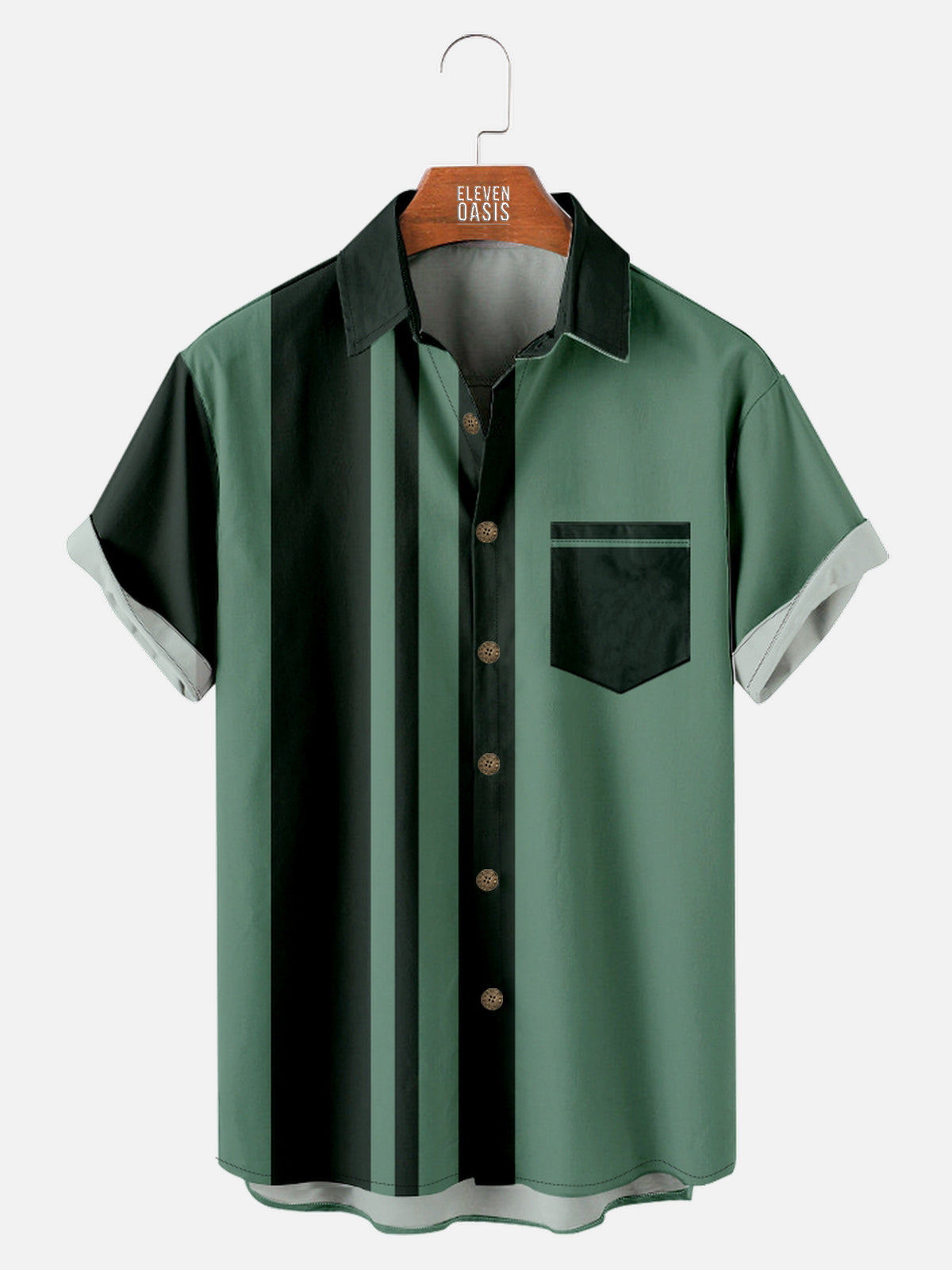 Men's Vintage Racing Stripe Short Sleeve Shirt Eleven Oasis