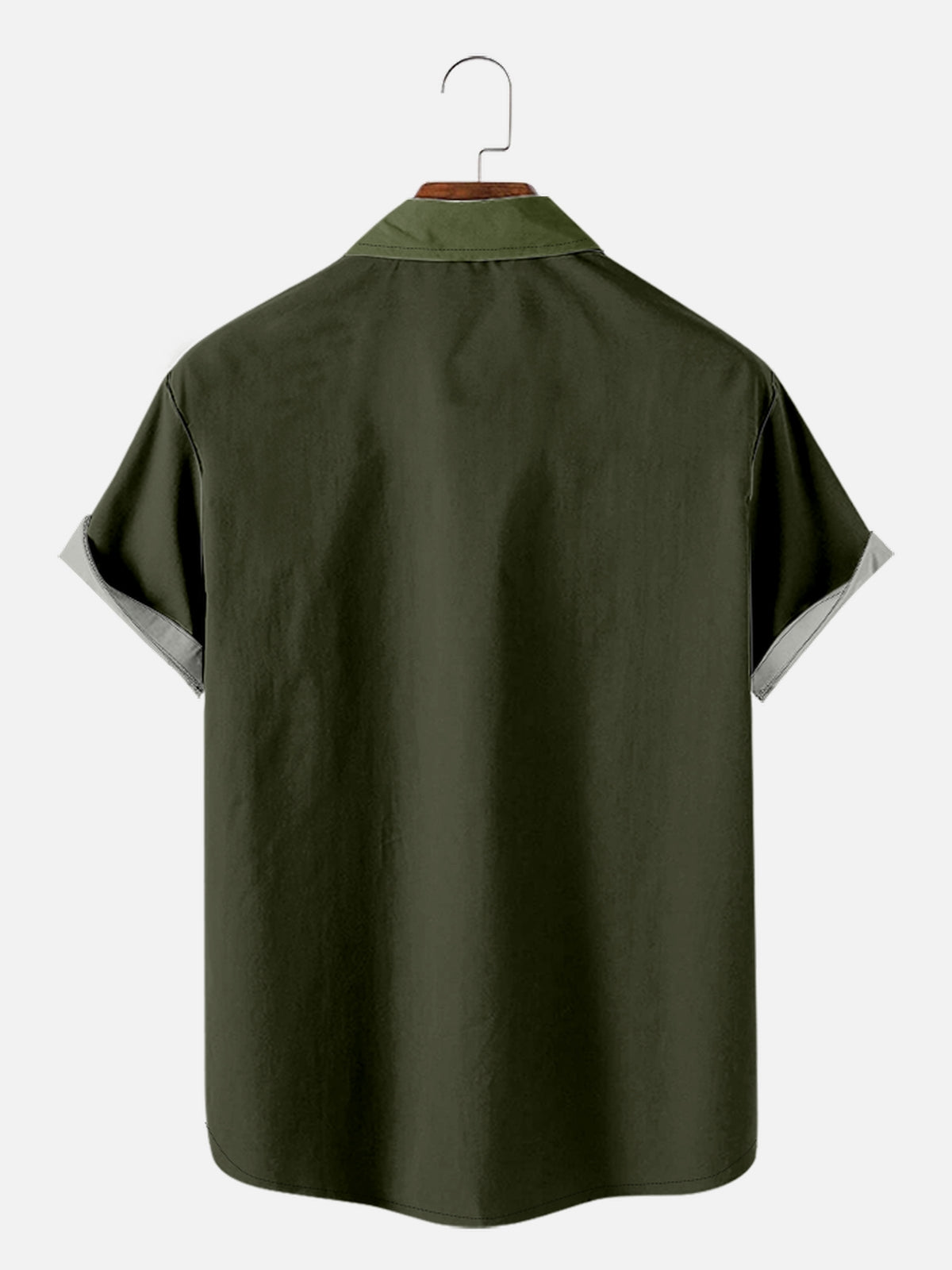 Men's Military-Inspired Striped Bowling Short Sleeve Shirt Eleven Oasis