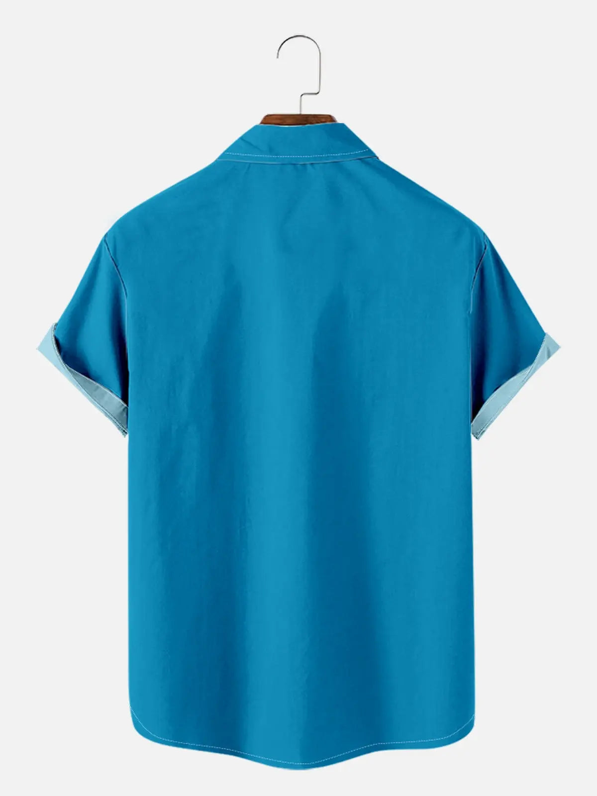 Bowling Color Contrast Men's Short Sleeve Shirt ElevenOasis