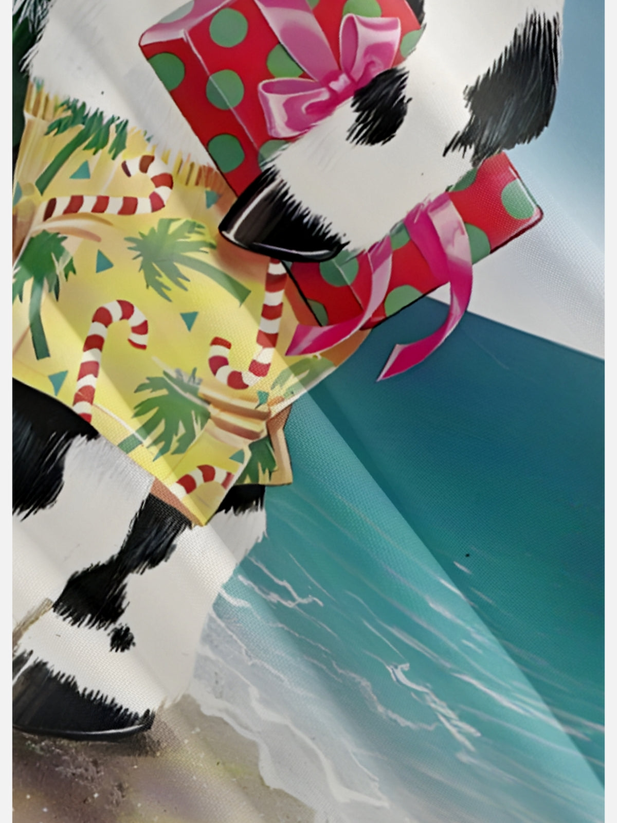 Men's Christmas Surfboard Cow Short Sleeve Shirt Eleven Oasis