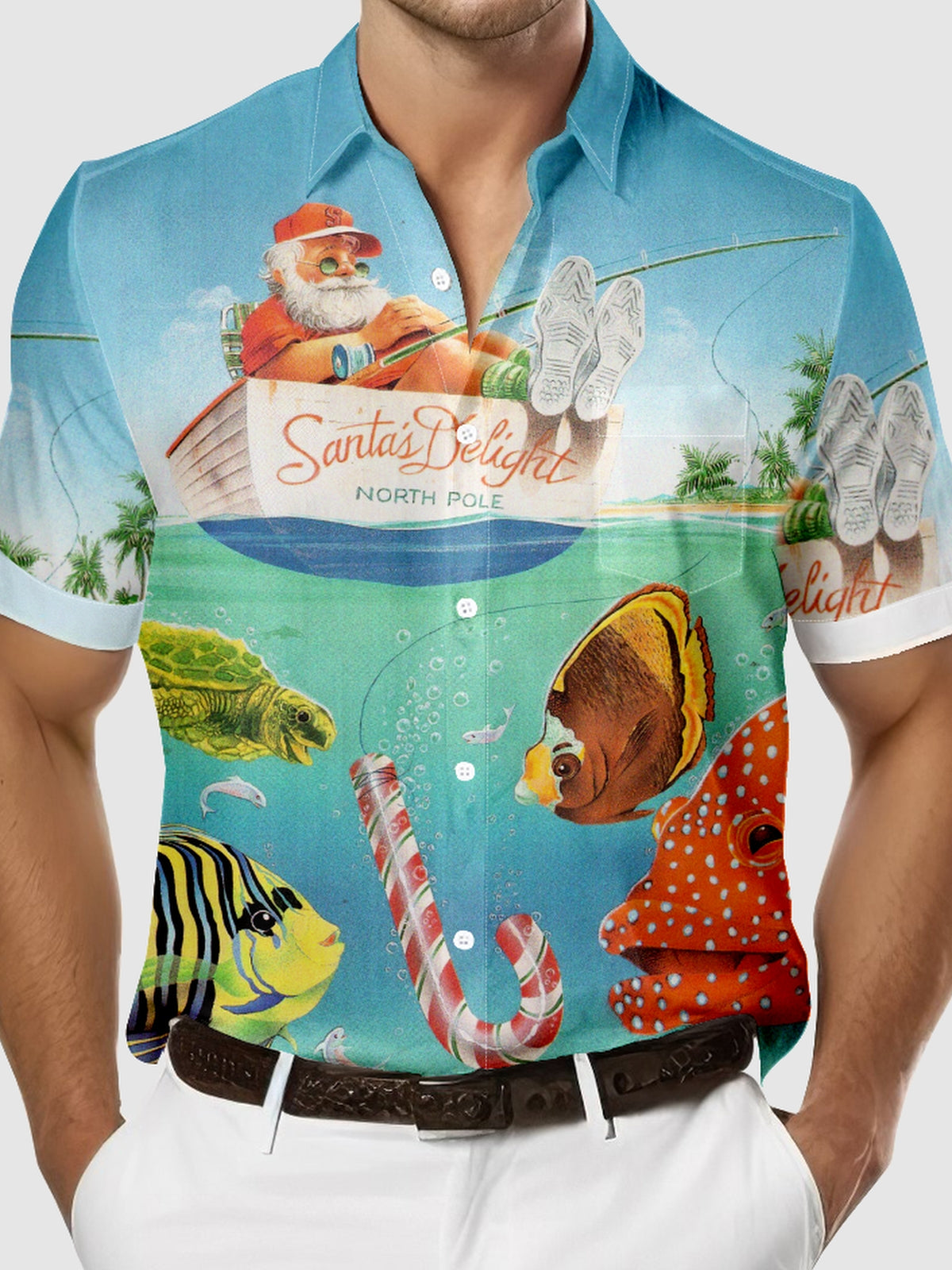 Men's Christmas Sea Short Sleeve Shirt Eleven Oasis