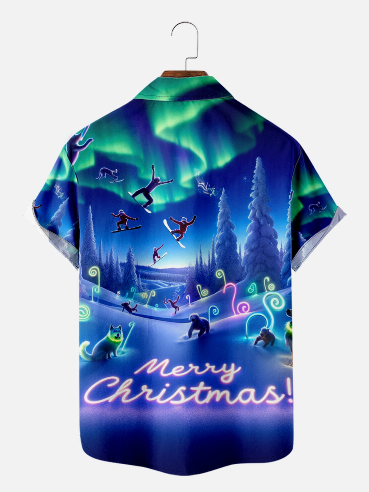 Men's Christmas Aurora Short Sleeve Shirt Eleven Oasis