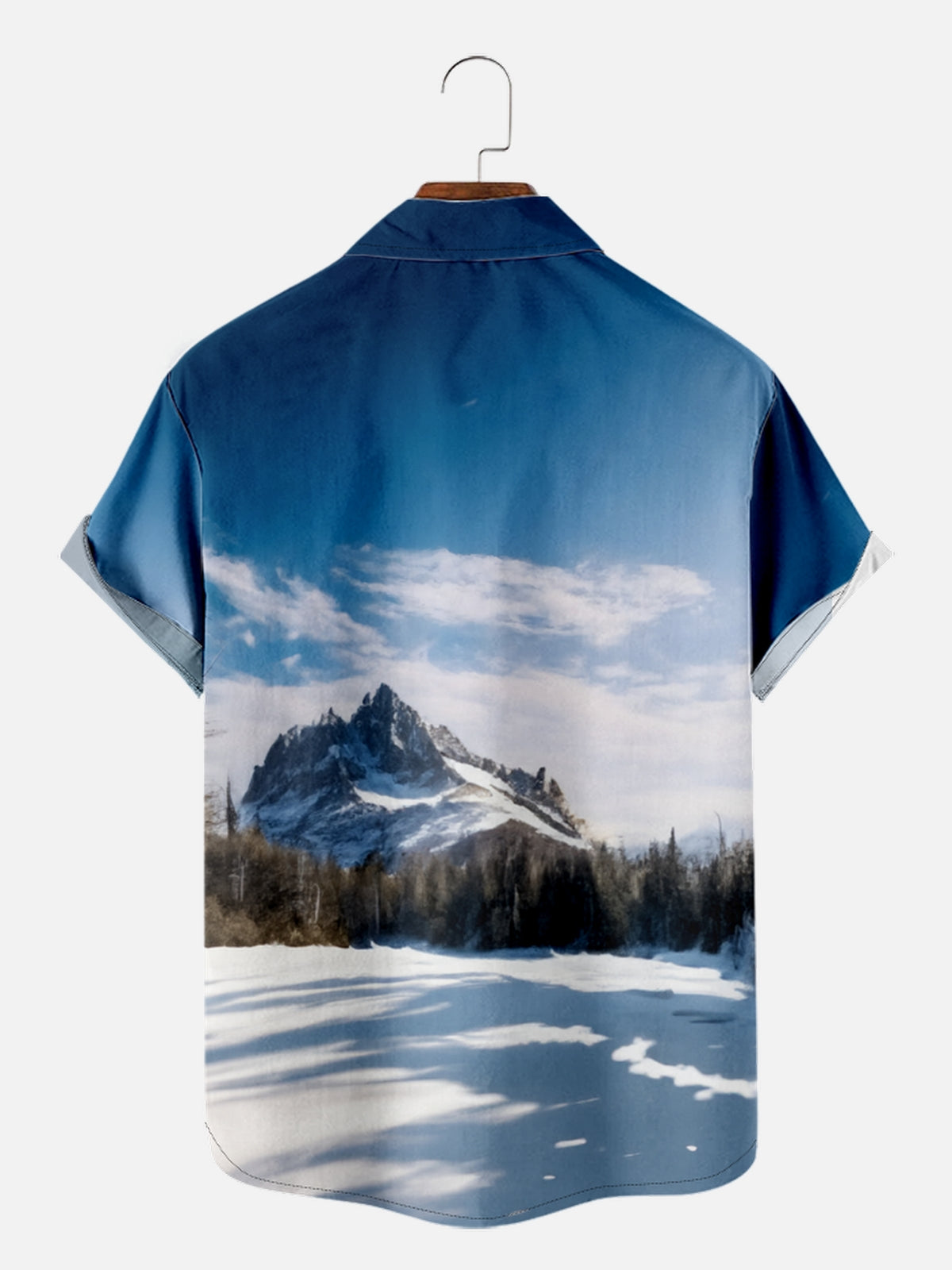 Men's Christmas Santa Ice Sculpture Short Sleeve Shirt Eleven Oasis