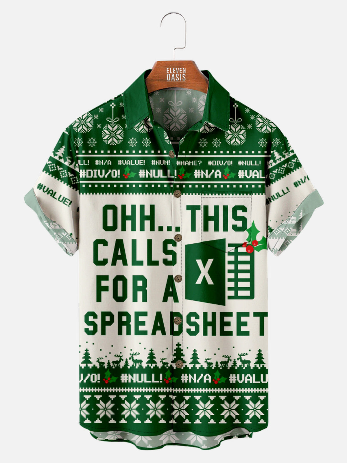 Men's Microsoft Office Funny Short Sleeve Shirt Eleven Oasis