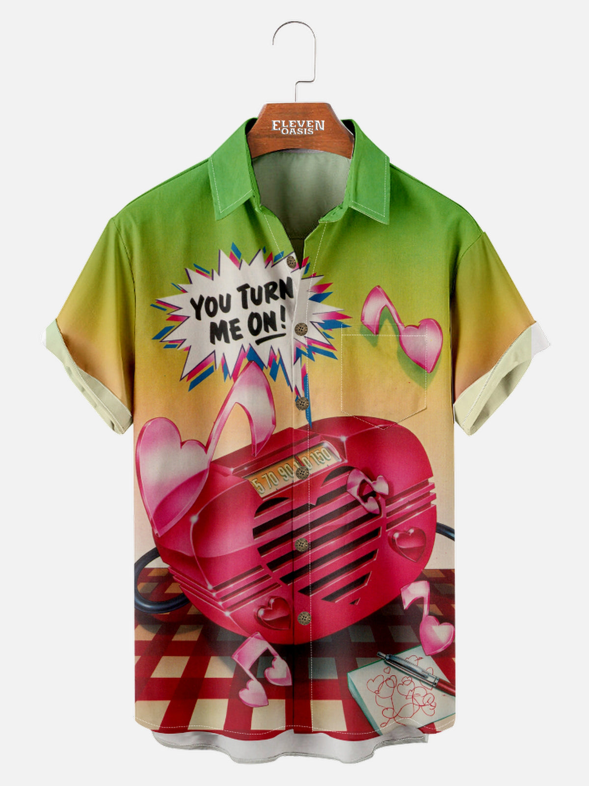 Men's You Turn Me On Short Sleeve Shirt Eleven Oasis
