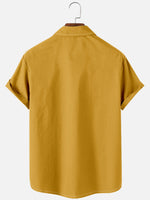 Men's Nostalgia Yellow and White Stripe Pee Chee Inspired Short Sleeve Shirt Eleven Oasis