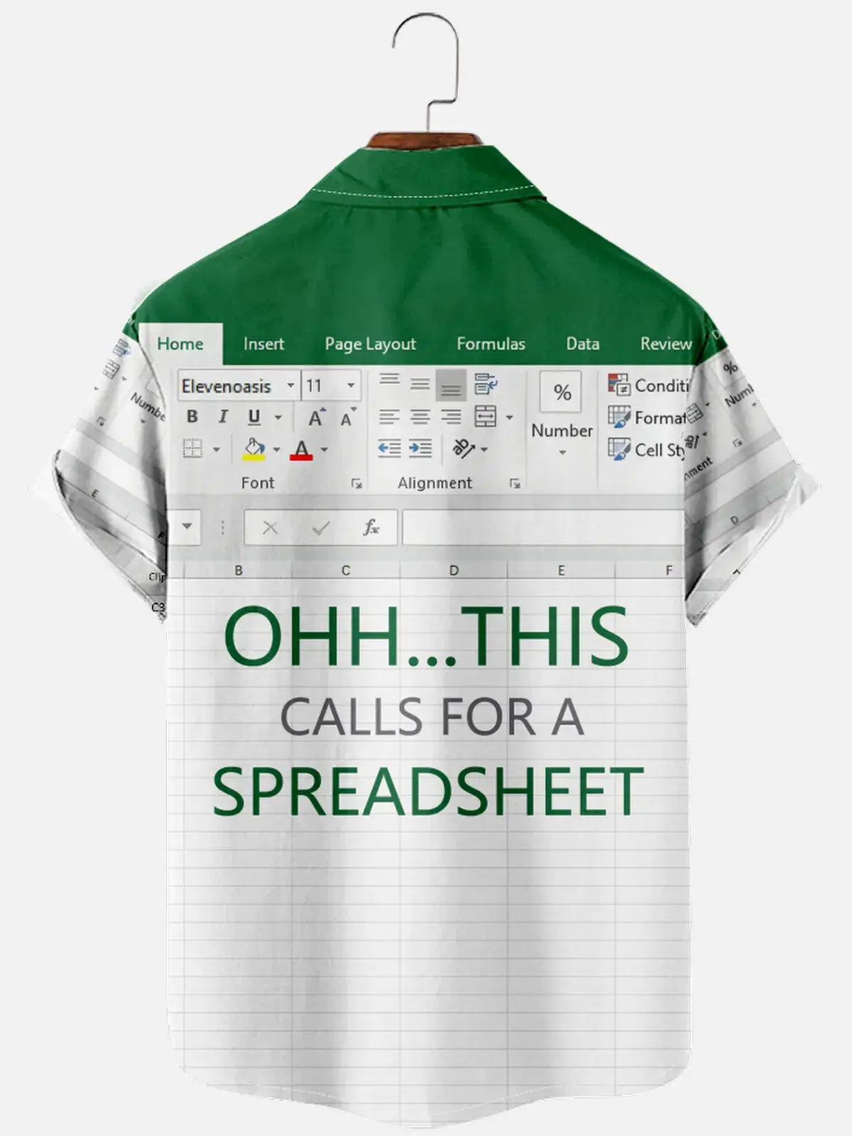 Men's Office Humor Excel Spreadsheet Short Sleeve Shirt ElevenOasis