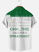 Men's Office Humor Excel Spreadsheet Short Sleeve Shirt ElevenOasis