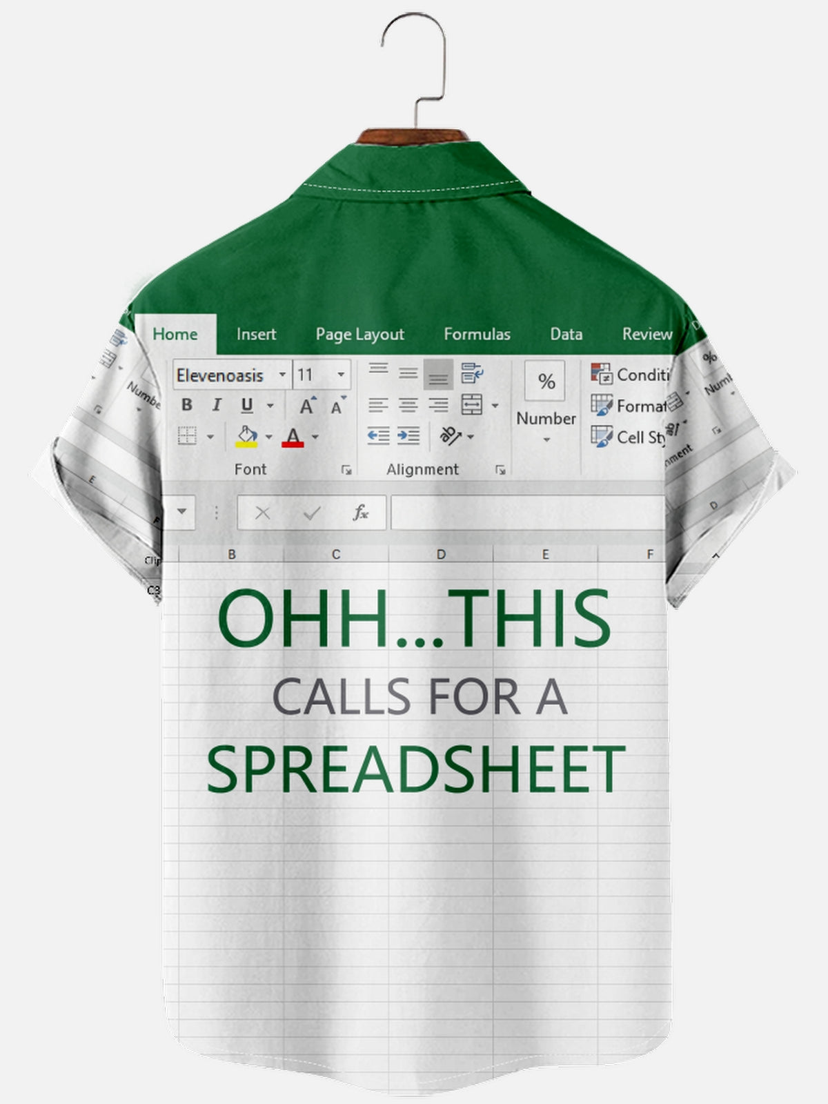Men's Excel This Call for Spreadsheet Top Navigation Short Sleeve Shirt Eleven Oasis