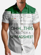 Men's Office Humor Excel Spreadsheet Short Sleeve Shirt ElevenOasis