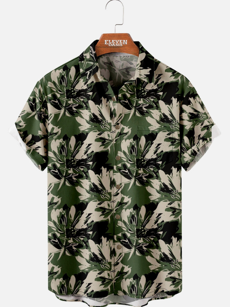 Men's Tropical Leaf Short Sleeve Shirt Eleven Oasis