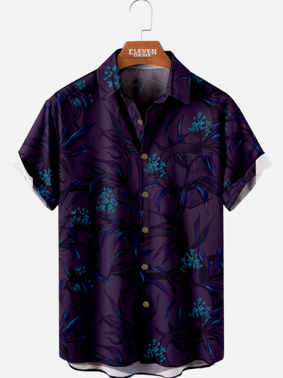 Men's Midnight Floral Short Sleeve Shirt Eleven Oasis