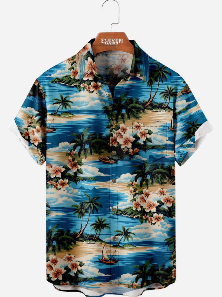 Men's Tropical Paradise Short Sleeve Shirt Eleven Oasis